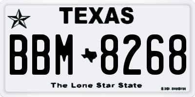 TX license plate BBM8268