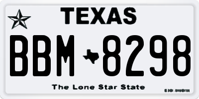 TX license plate BBM8298
