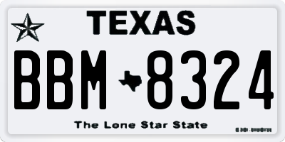 TX license plate BBM8324