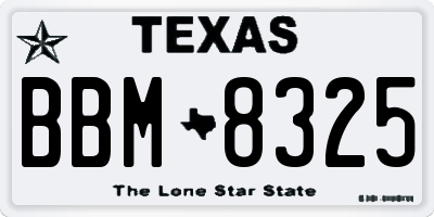 TX license plate BBM8325