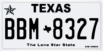 TX license plate BBM8327