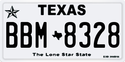 TX license plate BBM8328