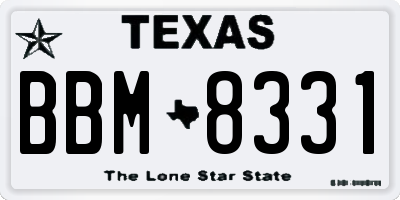 TX license plate BBM8331