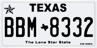 TX license plate BBM8332