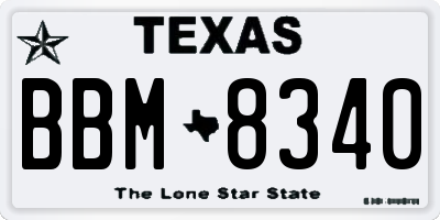 TX license plate BBM8340