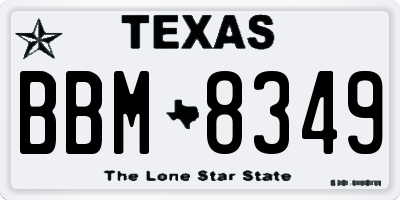 TX license plate BBM8349