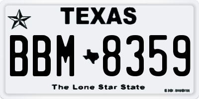 TX license plate BBM8359