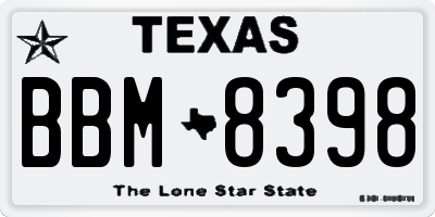 TX license plate BBM8398