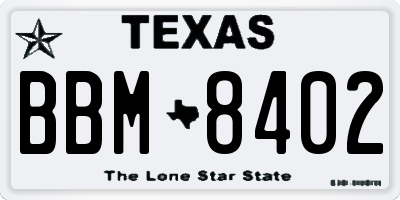 TX license plate BBM8402