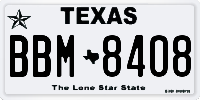 TX license plate BBM8408