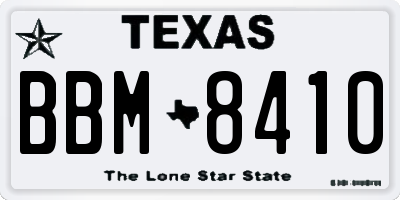 TX license plate BBM8410