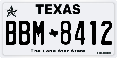 TX license plate BBM8412