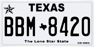 TX license plate BBM8420