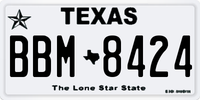 TX license plate BBM8424