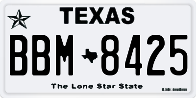 TX license plate BBM8425
