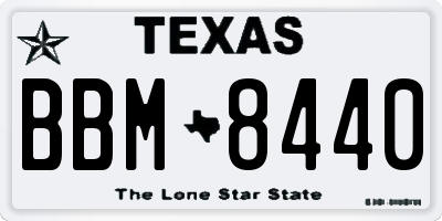 TX license plate BBM8440