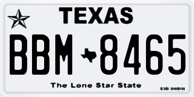 TX license plate BBM8465