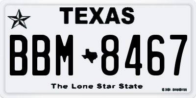 TX license plate BBM8467