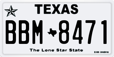 TX license plate BBM8471