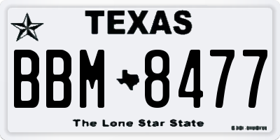 TX license plate BBM8477