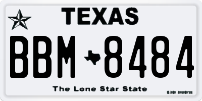 TX license plate BBM8484