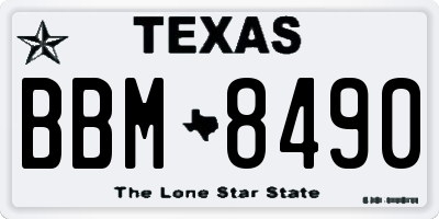TX license plate BBM8490