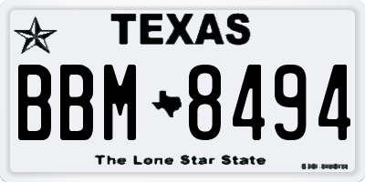 TX license plate BBM8494