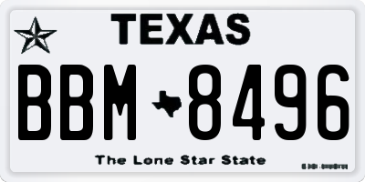TX license plate BBM8496