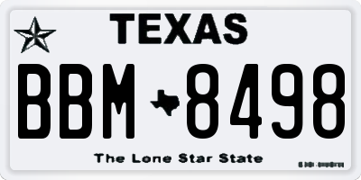 TX license plate BBM8498