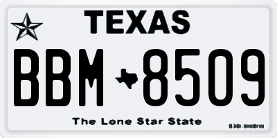 TX license plate BBM8509