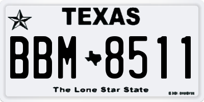 TX license plate BBM8511