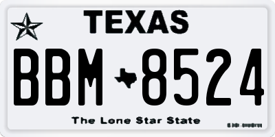 TX license plate BBM8524
