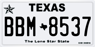 TX license plate BBM8537