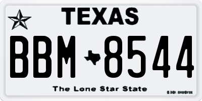 TX license plate BBM8544