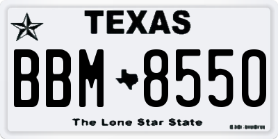 TX license plate BBM8550