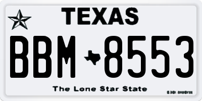 TX license plate BBM8553