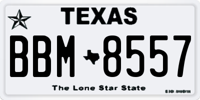 TX license plate BBM8557
