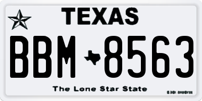 TX license plate BBM8563