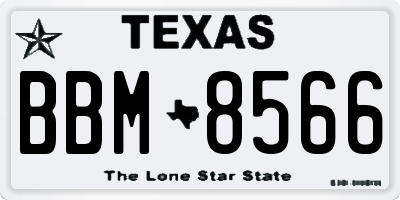 TX license plate BBM8566