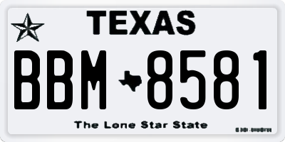 TX license plate BBM8581