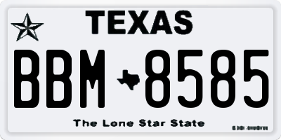 TX license plate BBM8585