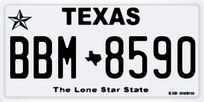 TX license plate BBM8590