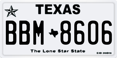 TX license plate BBM8606