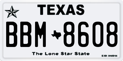 TX license plate BBM8608
