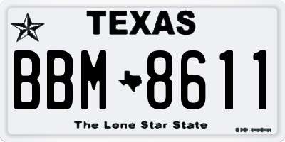 TX license plate BBM8611