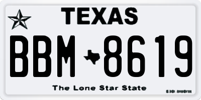 TX license plate BBM8619