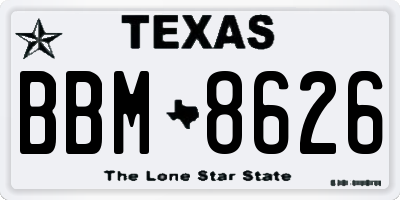 TX license plate BBM8626