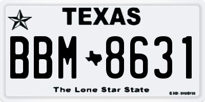 TX license plate BBM8631