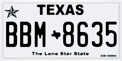 TX license plate BBM8635