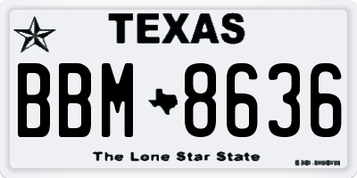 TX license plate BBM8636